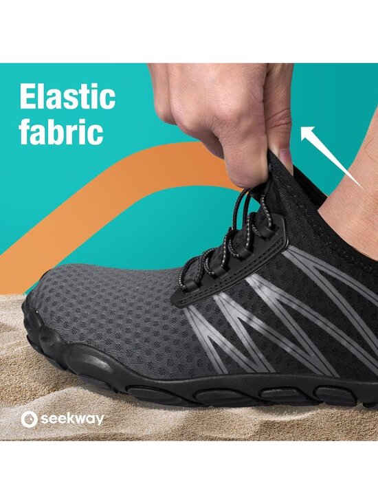 ?Men\'s Gradient Dark Grey Spandex Low Top Quick Dry Comfortable Lace up Shoes main image 4